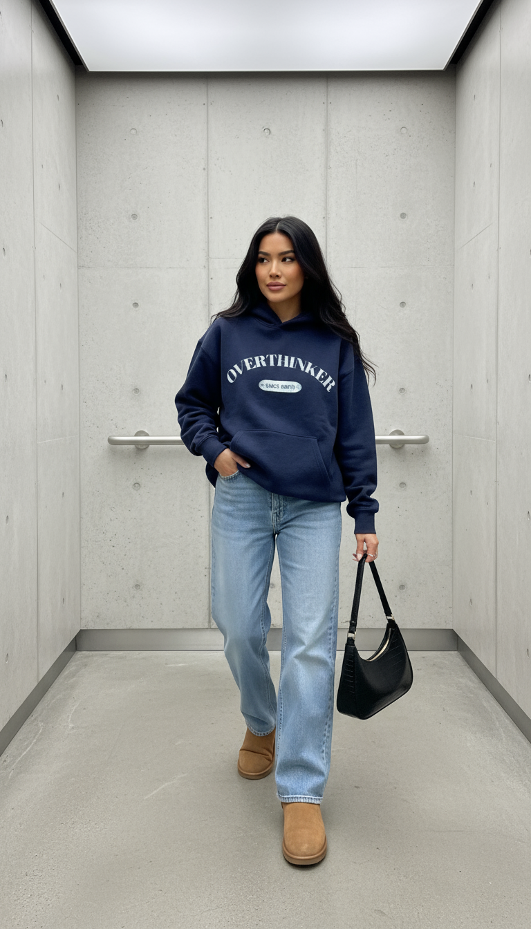 Granatowa Bluza "Overthinker"